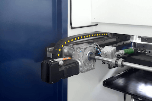 butée arrière et porte-lame sur cisaille hydraulique