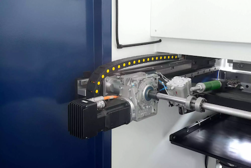 butée arrière et porte-lame sur cisaille hydraulique